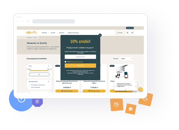 Email newsletter pop-up Positive User for Somfy  
