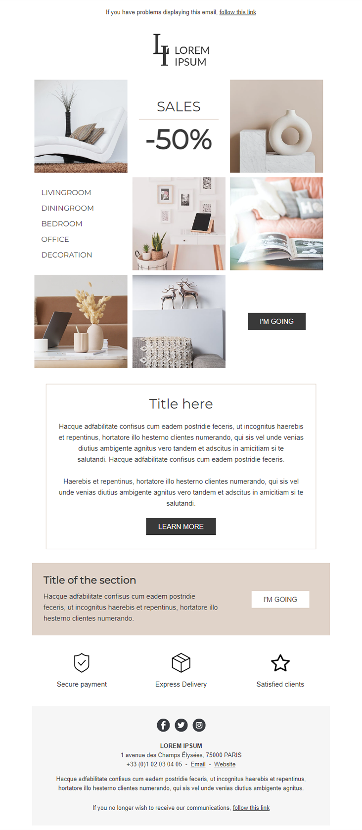 template de newsletter Decoration