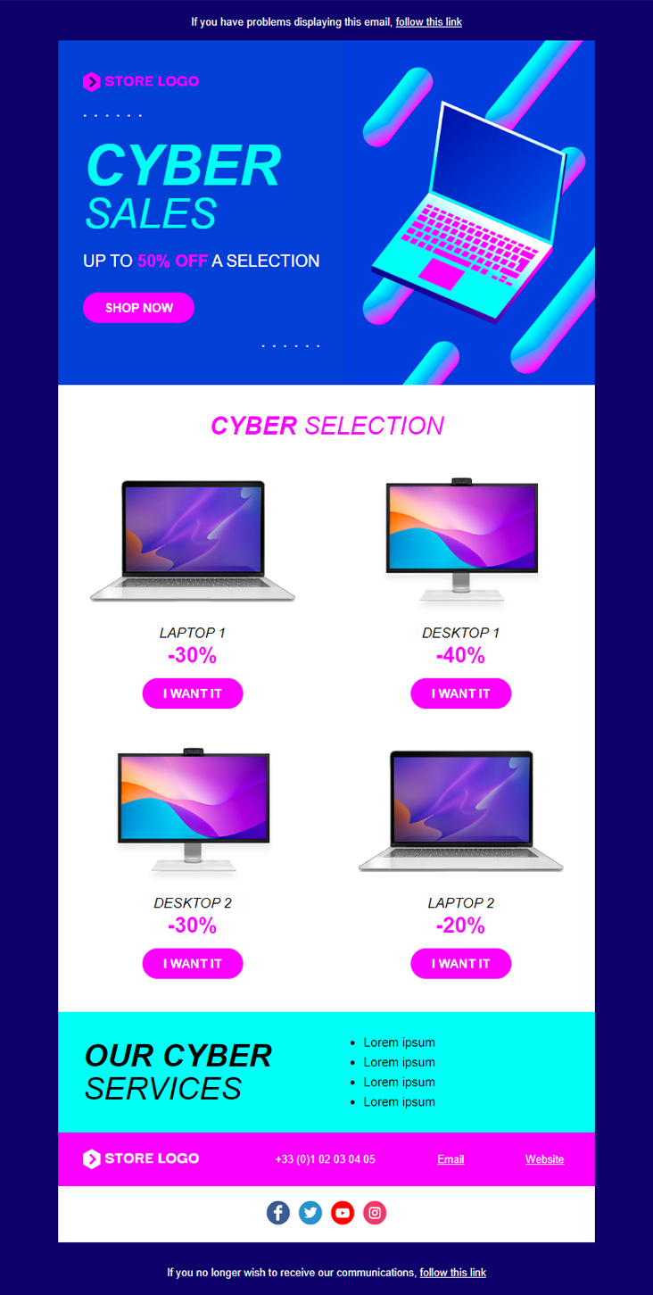 modèle Cyber Monday