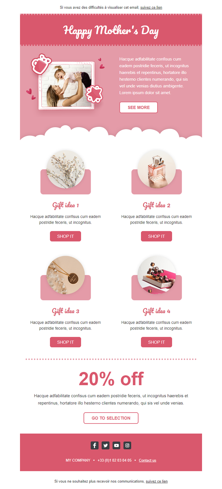 modèle de newsletter Mother’s Day