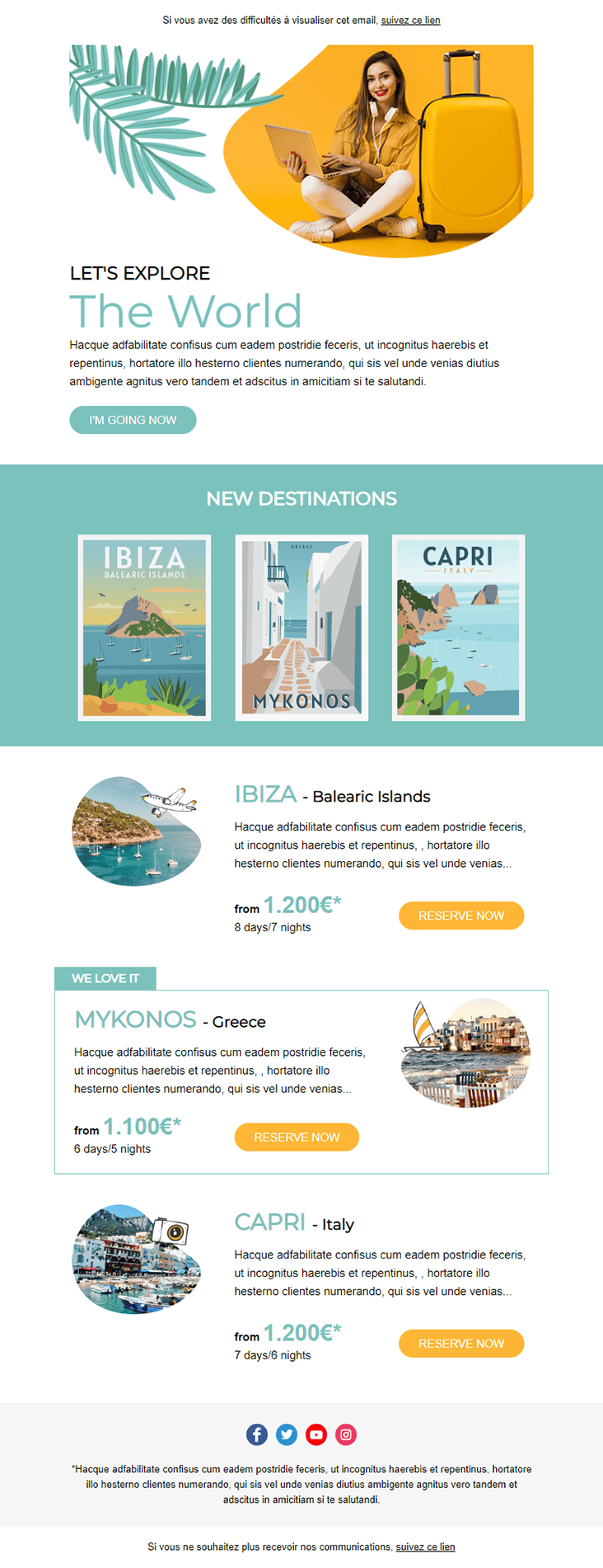 template de newsletter Travel The World