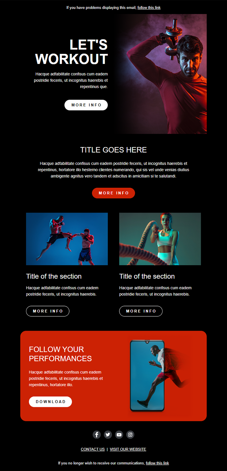 modèle de newsletter « Sport »