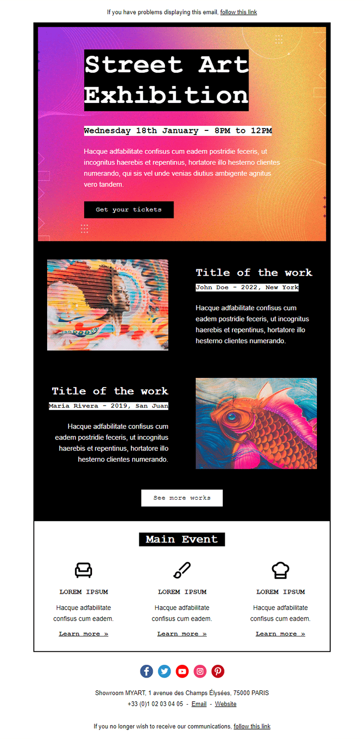 modèle de newsletter « Exhibition »