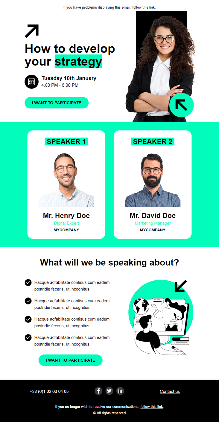 modèle de newsletter « Webinar »