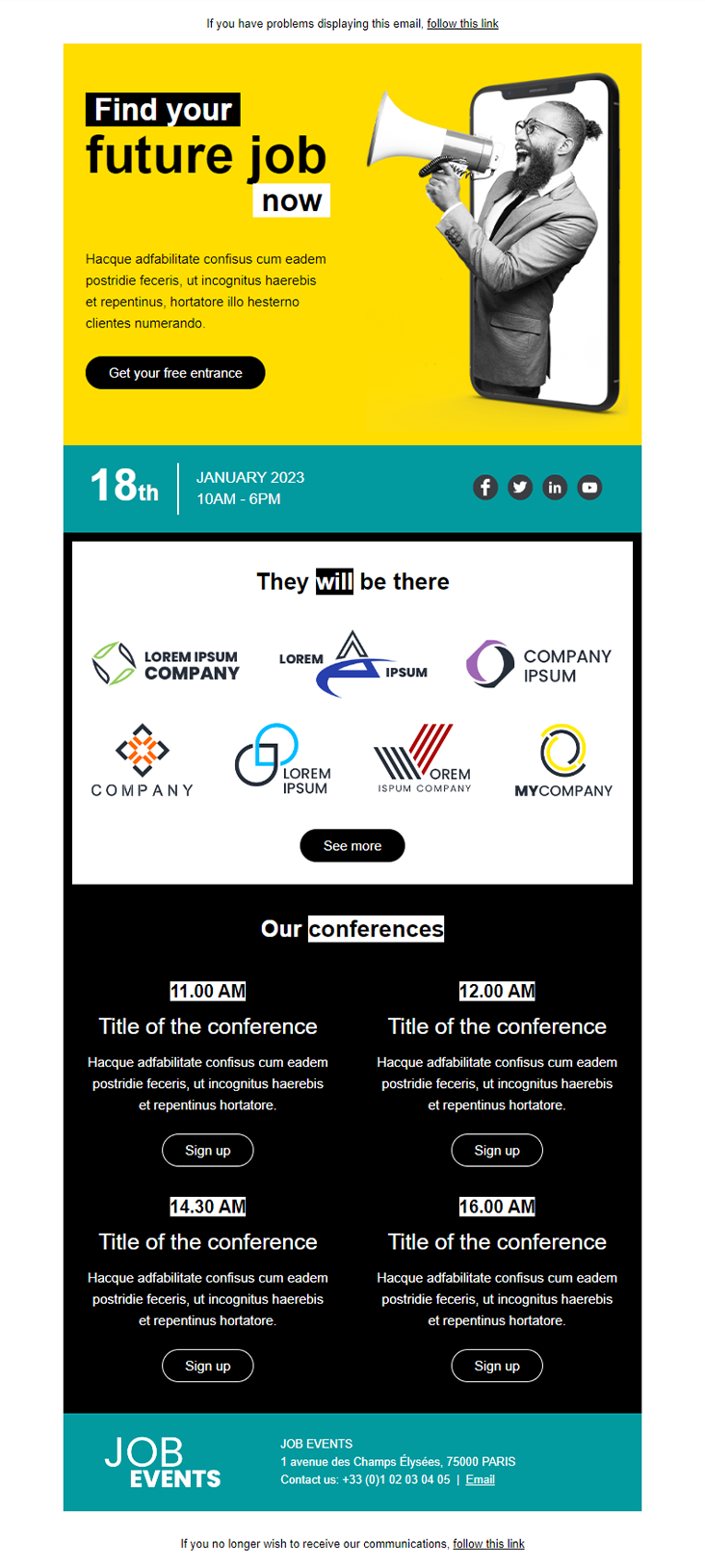 modèle de newsletter « Jobfair »