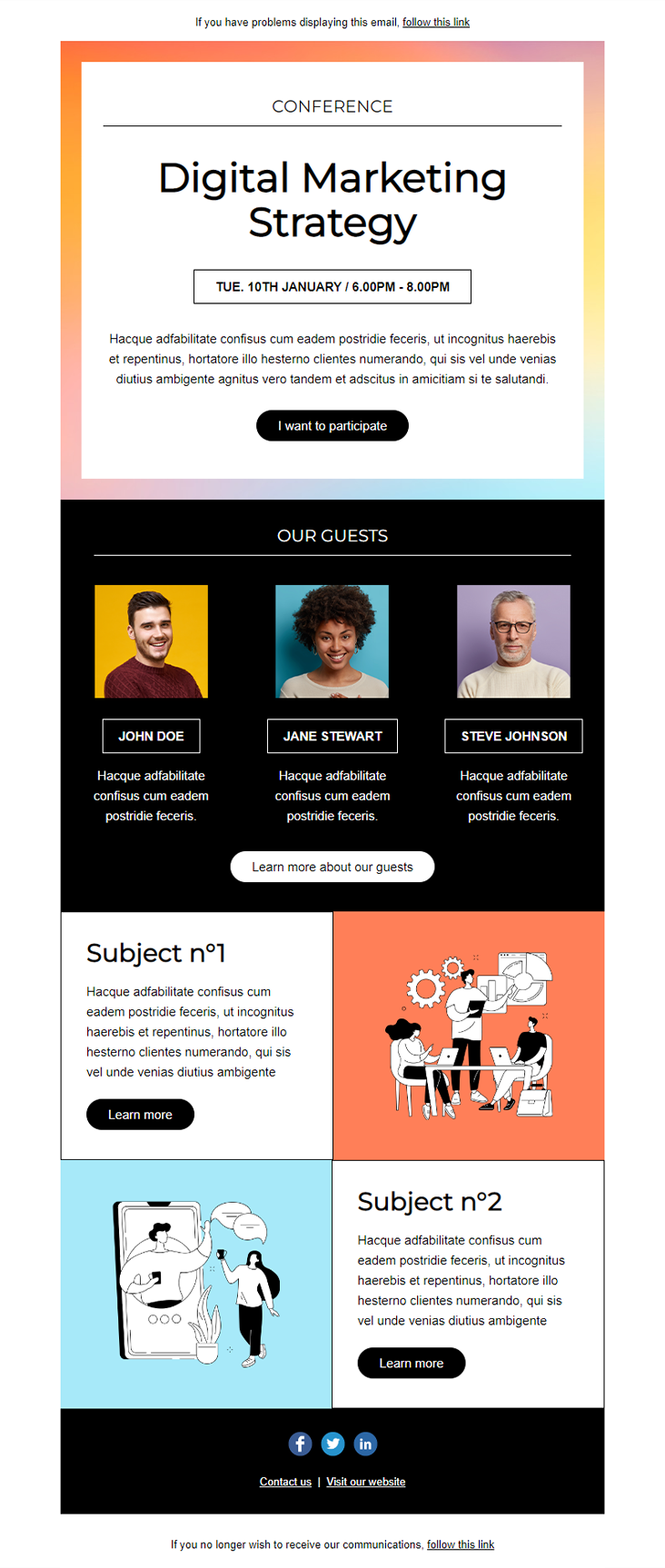 modèle de newsletter « Conference »