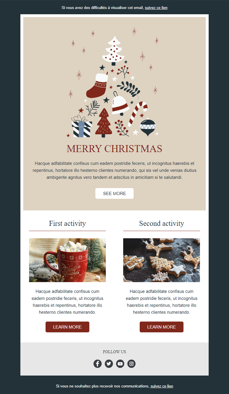template de newsletter Christmas Spirit