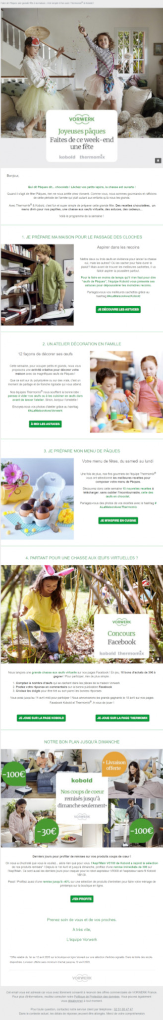 Exemple de newsletter de Pâques Vorwerk