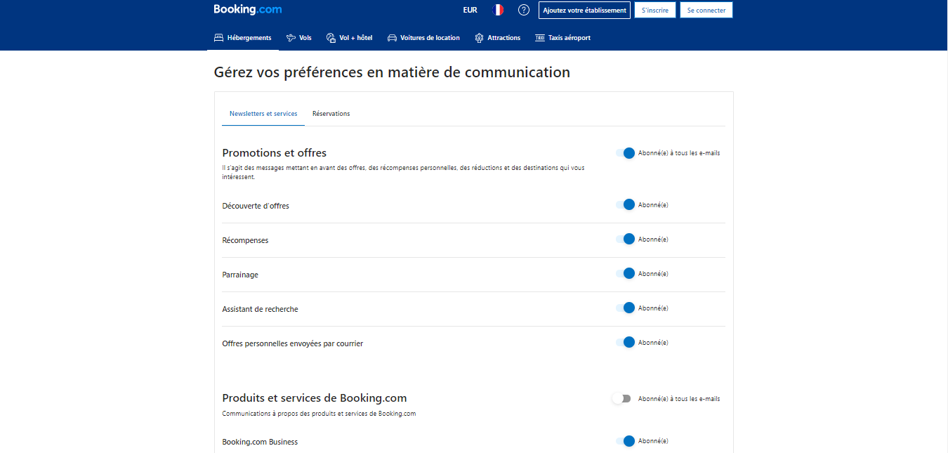 Booking.com Bienvenue