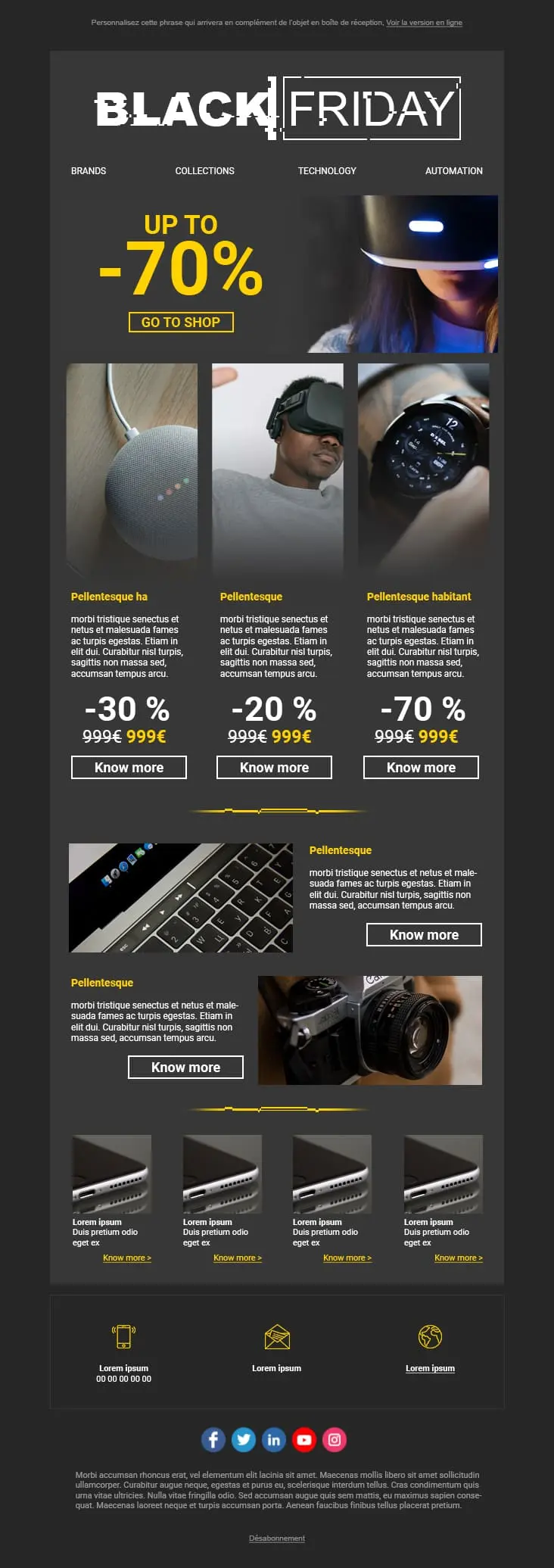 Black Friday email template tech