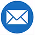 Blue circle icon with white envelope symbol representing email.