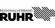 Logo des Regionalverbands Ruhr mit gestreiftem Pfeil nach rechts.