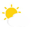 Symbol für bewölktes Wetter mit Sonne und einer weißen Wolke.