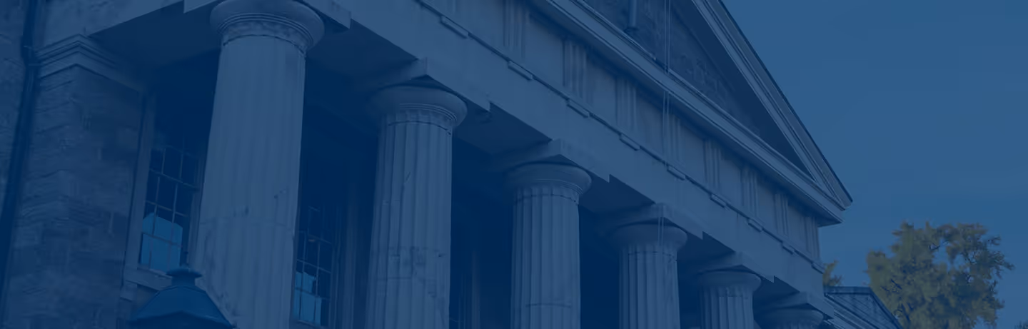 courthouse background with navy overlay