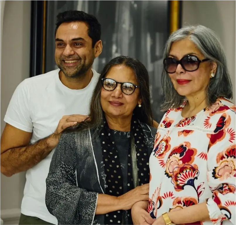 A BTS Still from Bun Tikki Featuring Abhay Deol, Shabana Azmi, and Zeenat Aman.