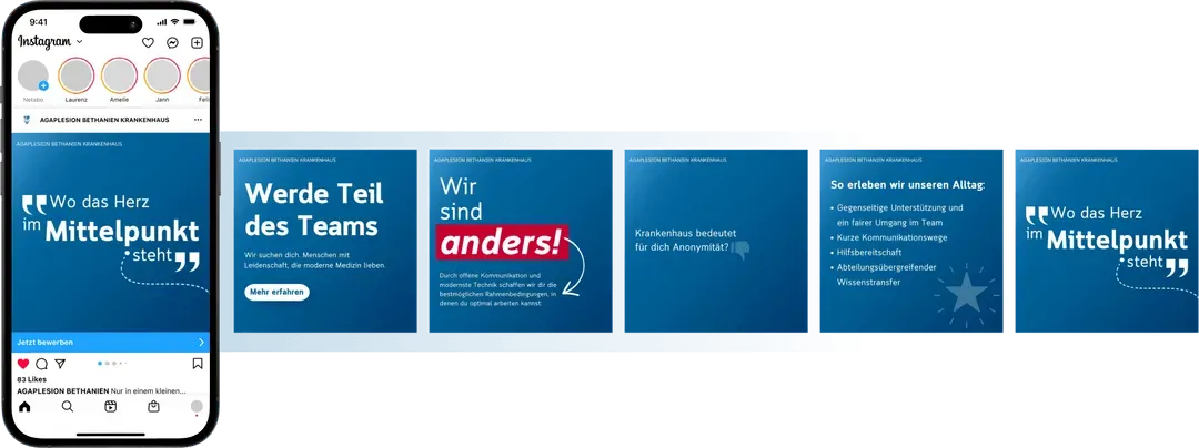 iPhone Mockup mit Instagram Posts Werbeanzeigen