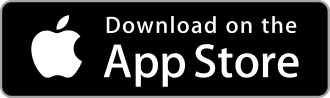 Apple App Store download badge with logo on black background