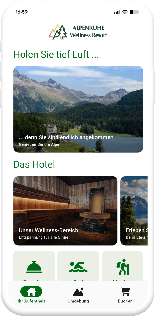 Beispiel einer App für Hotels und Tourismus