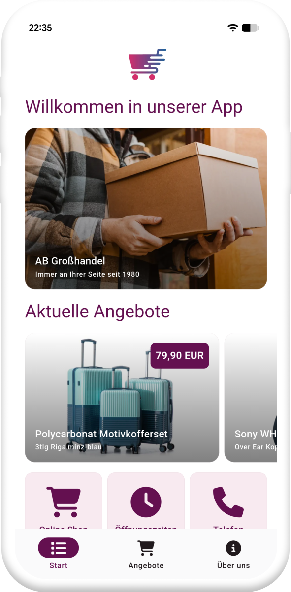 Beispiel eines App Baukastens für alle Branchen 
