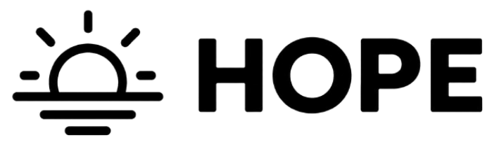 'HOPE' Logo with a stylized sunrise/sunset icon