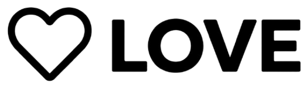 A heart-shaped outline followed by the word LOVE