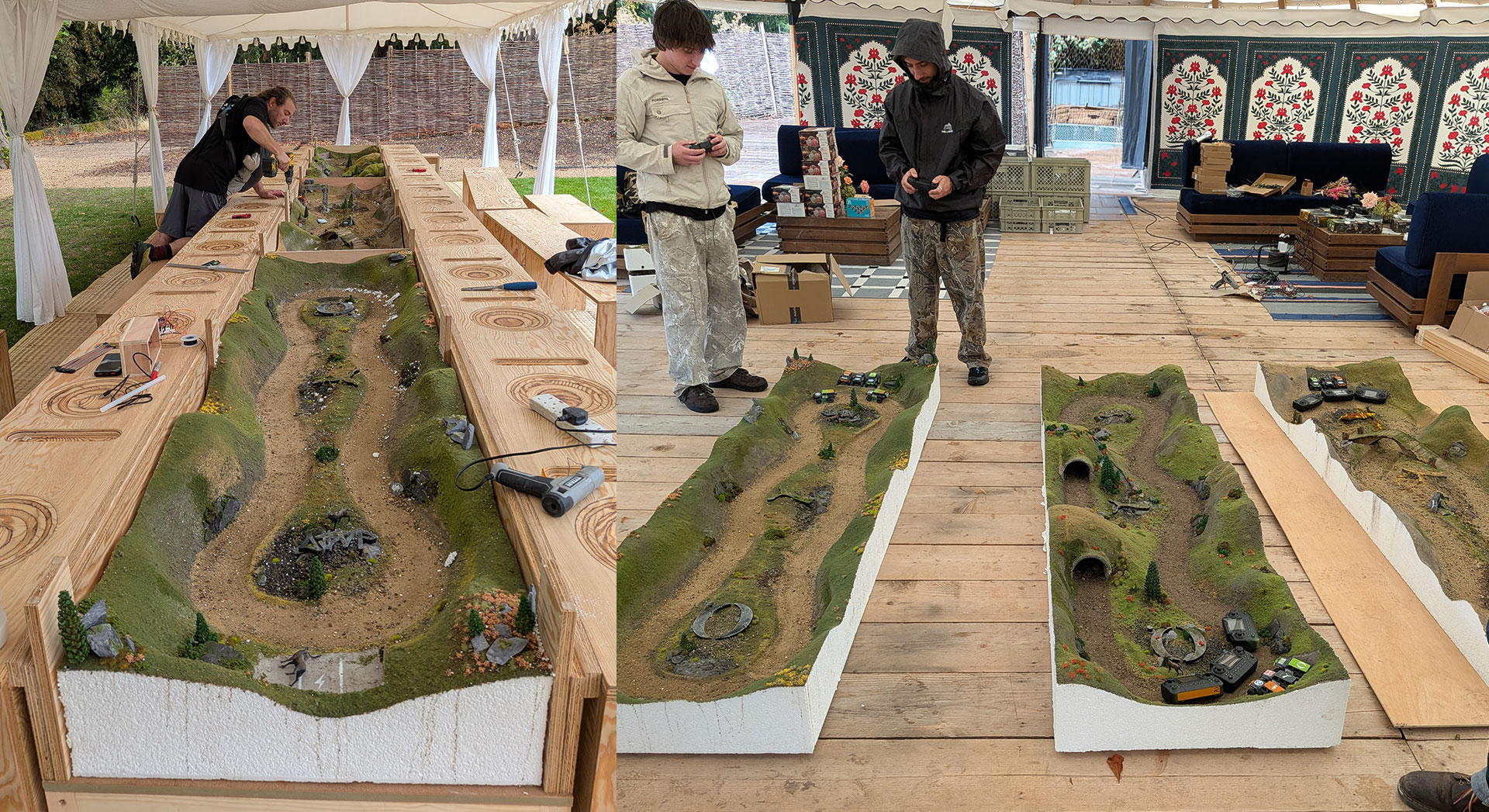The rc tracks being added to the table before the event.