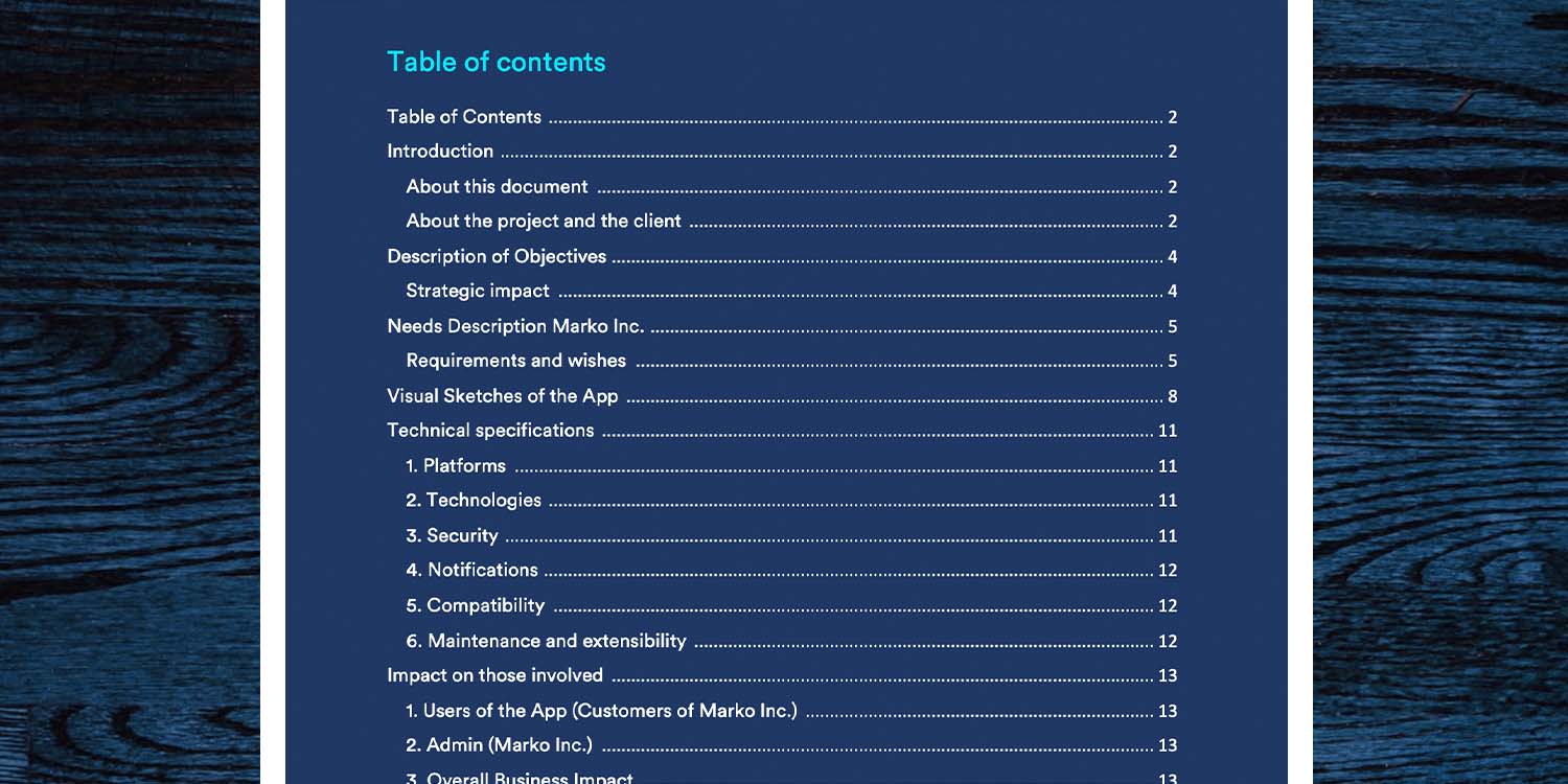 Image of concept plan for creating an app