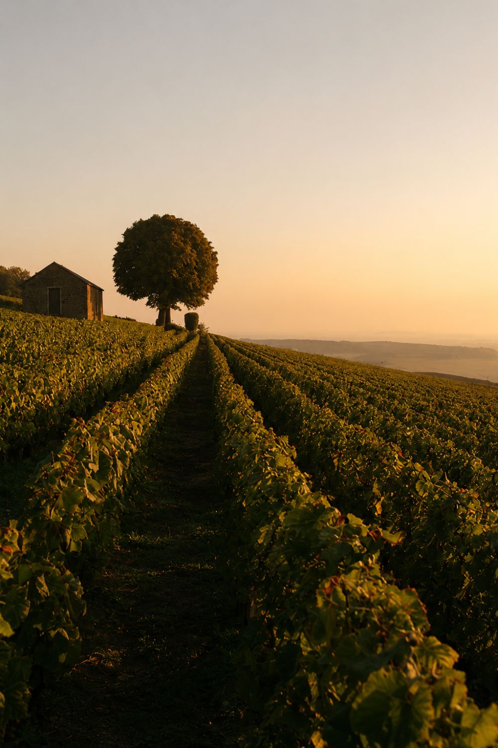 Véraison in the vineyard