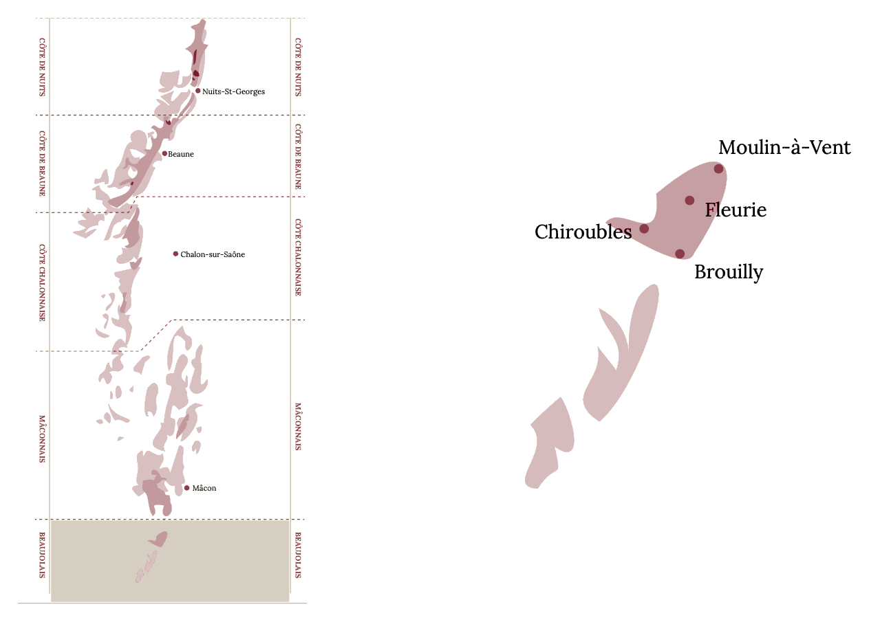 Map of Beaujolais