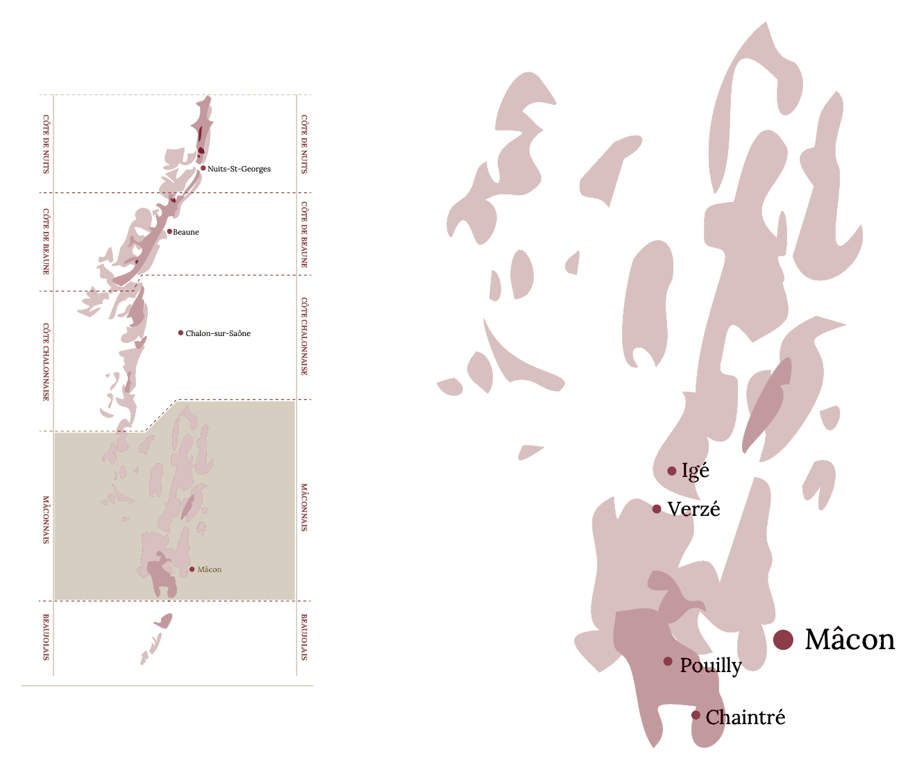 Map of the Mâconnais