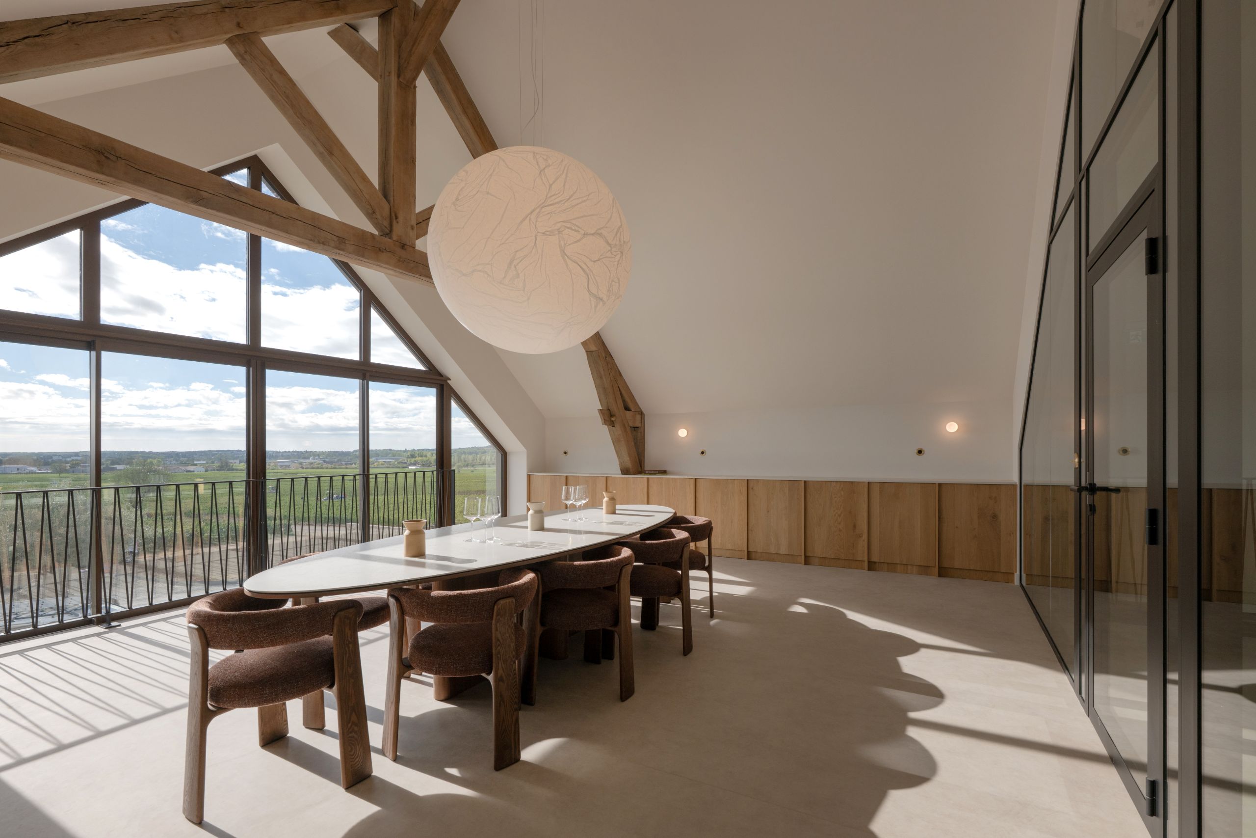 The tasting room of the new Domaine Dancer cellar