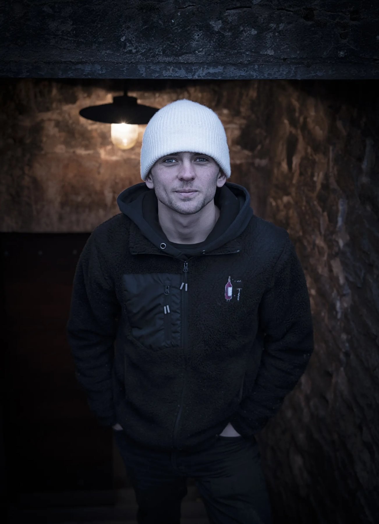 Théo Dancer at the entrance to the cellar