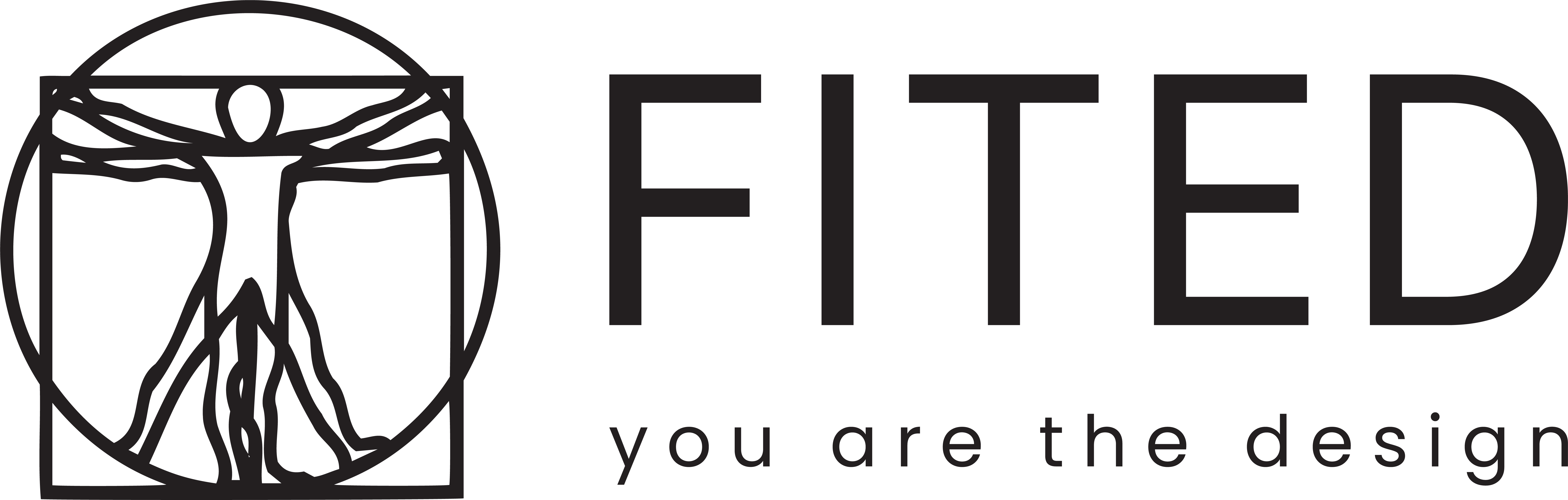 Fited logo. Homepage button.