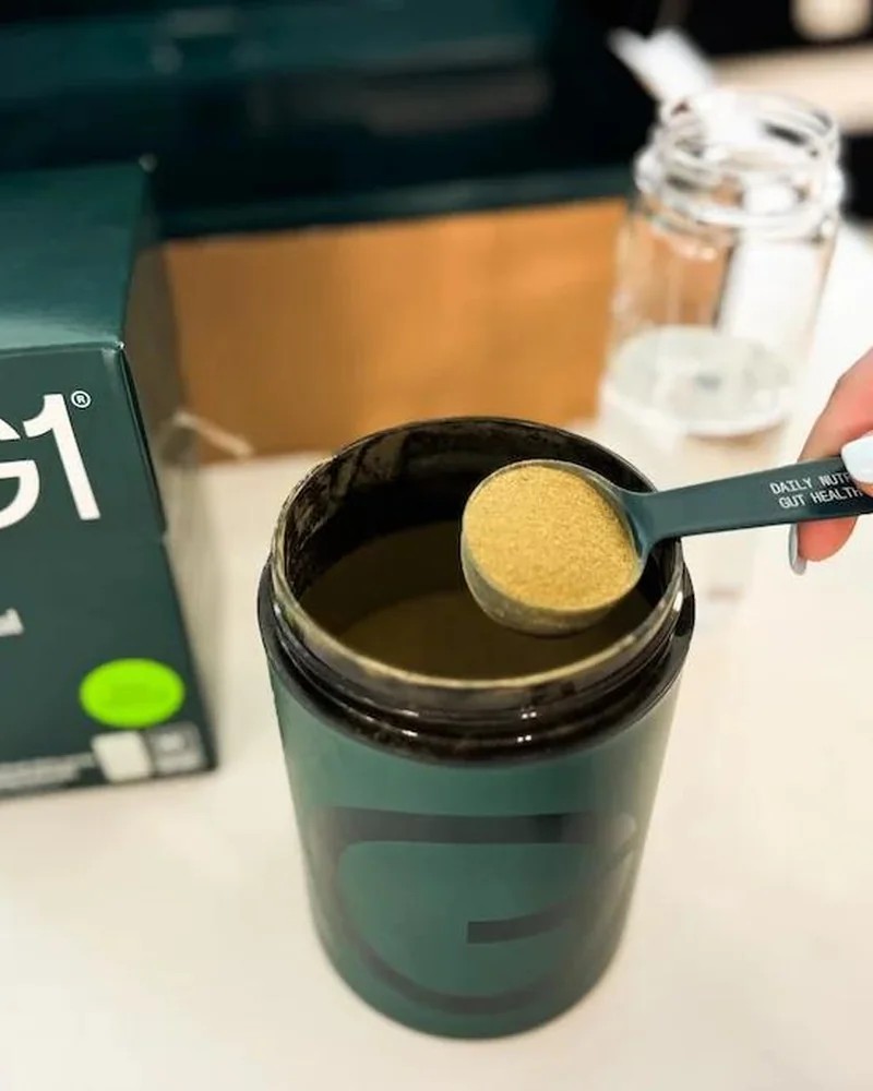 scooping AG1 from the canister
