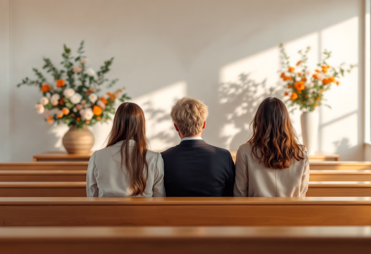 image of a memorial service scene (for a cemeteries & funeral home)