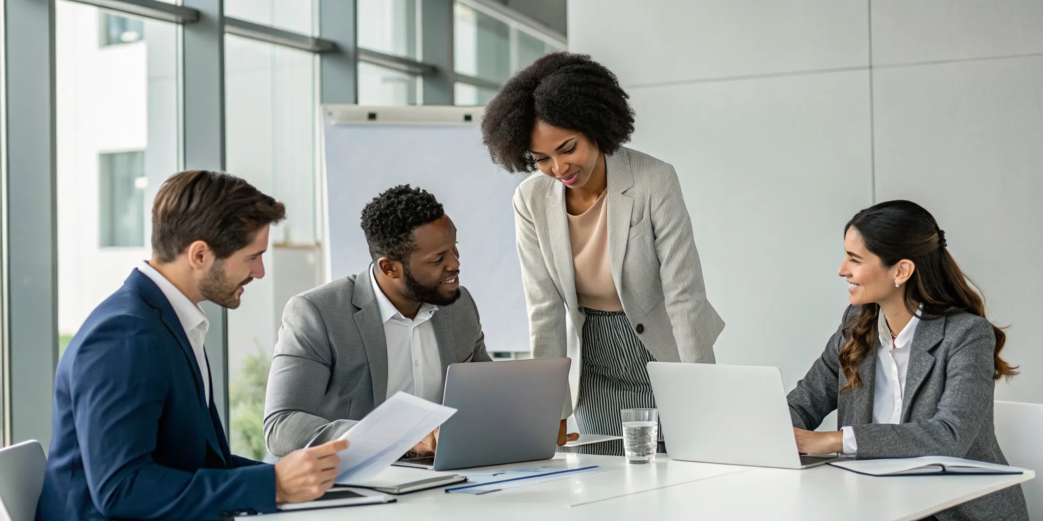 Sales team collaborating on a winning framework for demo coaching.