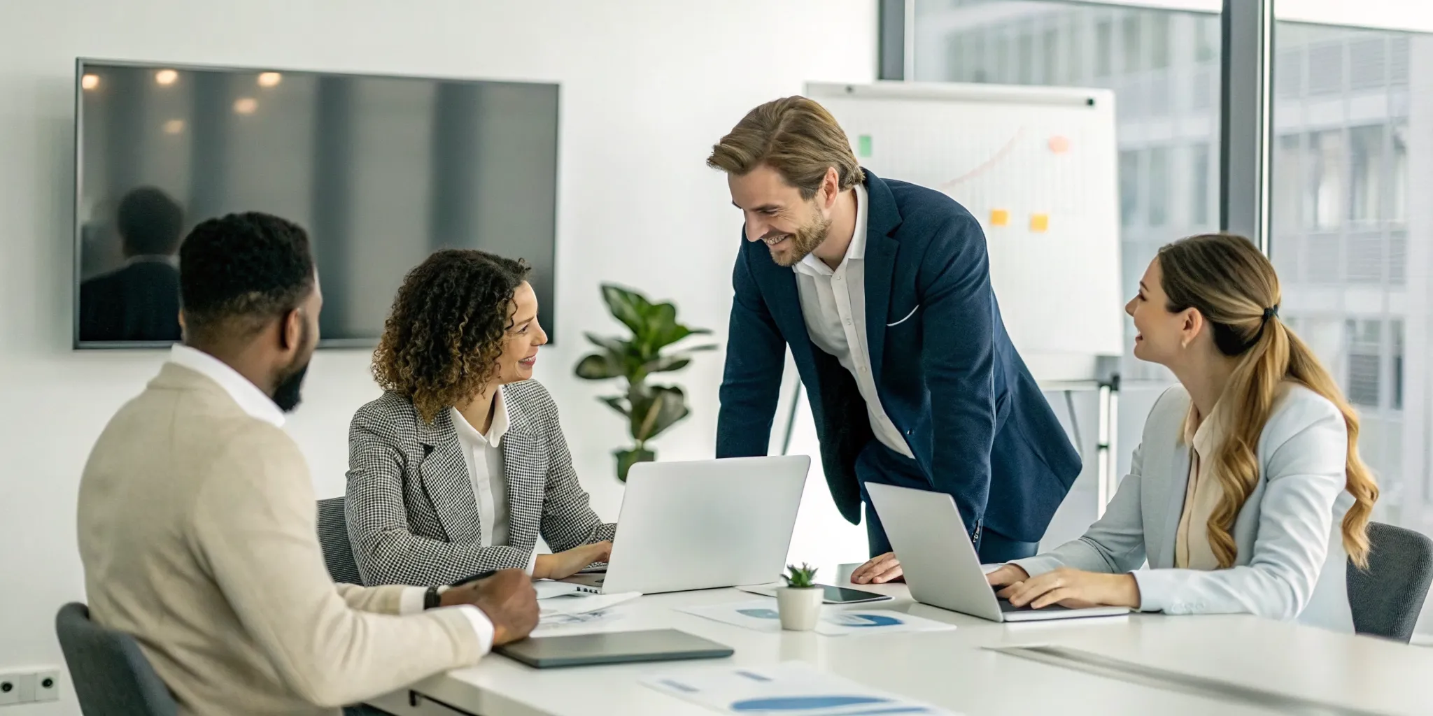 A sales team learning a new framework during their sales discovery training.