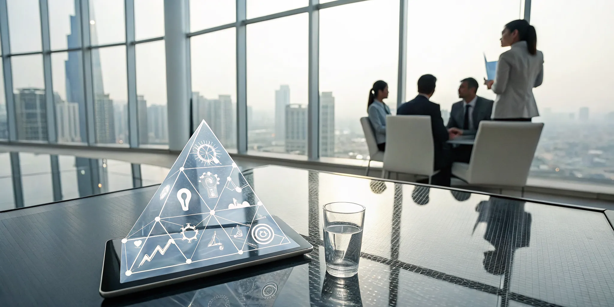 A sales team in a modern office discussing the value-based selling methodology.