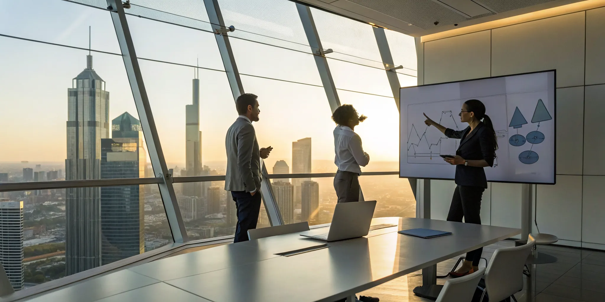 Sales team analyzing data to improve their B2B tech sales techniques.