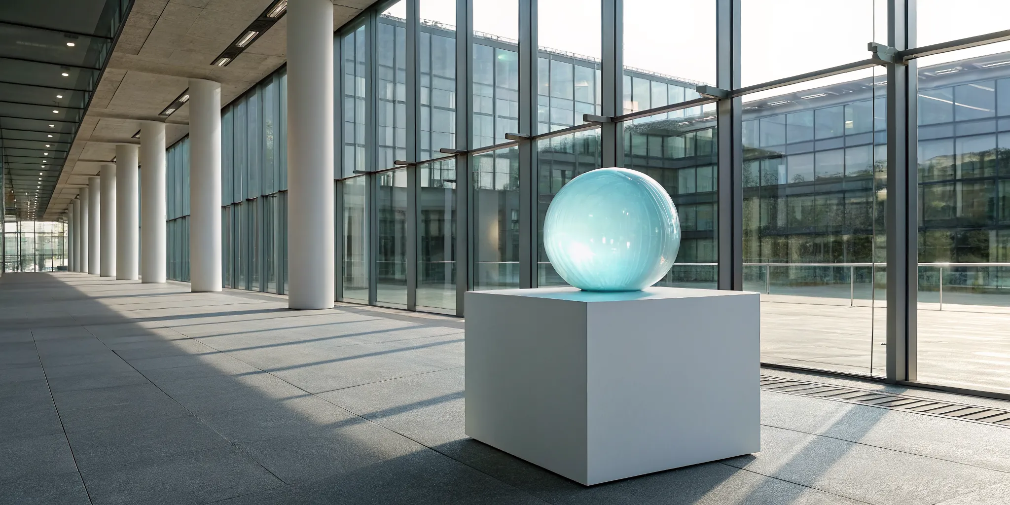 A glowing sphere in a modern office, a central focus on increasing customer value to fuel business growth.