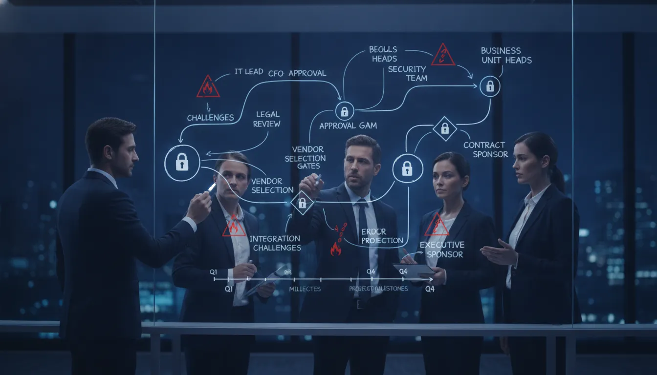 Enterprise buying team mapping the MEDDIC decision process