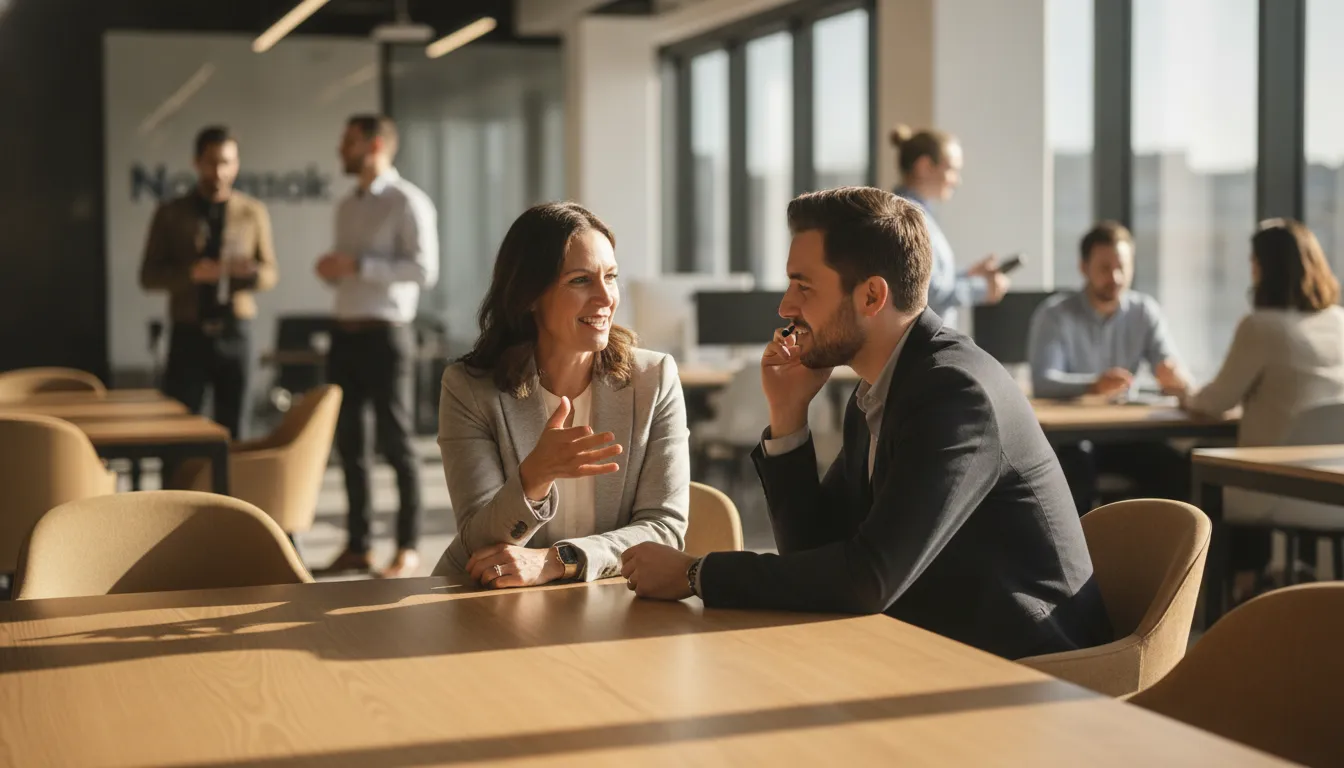 Revenue leader coaching a sales representative during a customer conversation