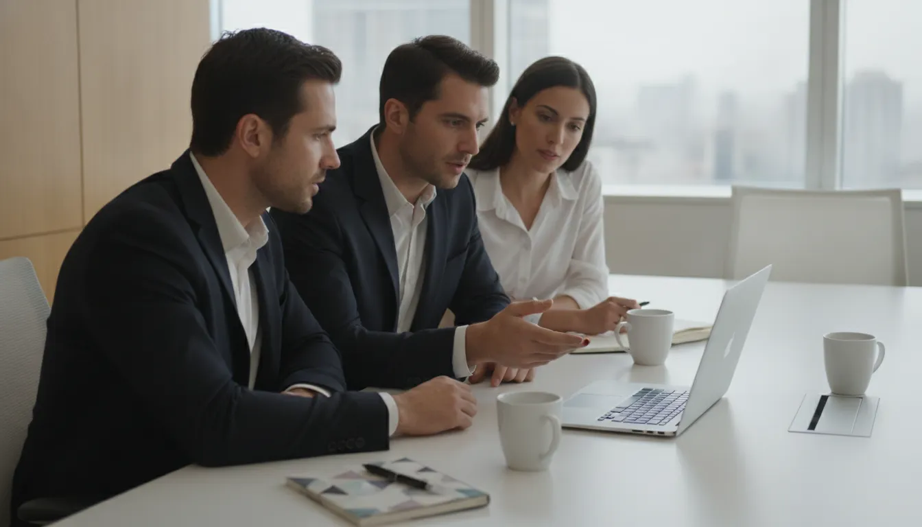 Revenue leaders measuring sales enablement success in a team discussion