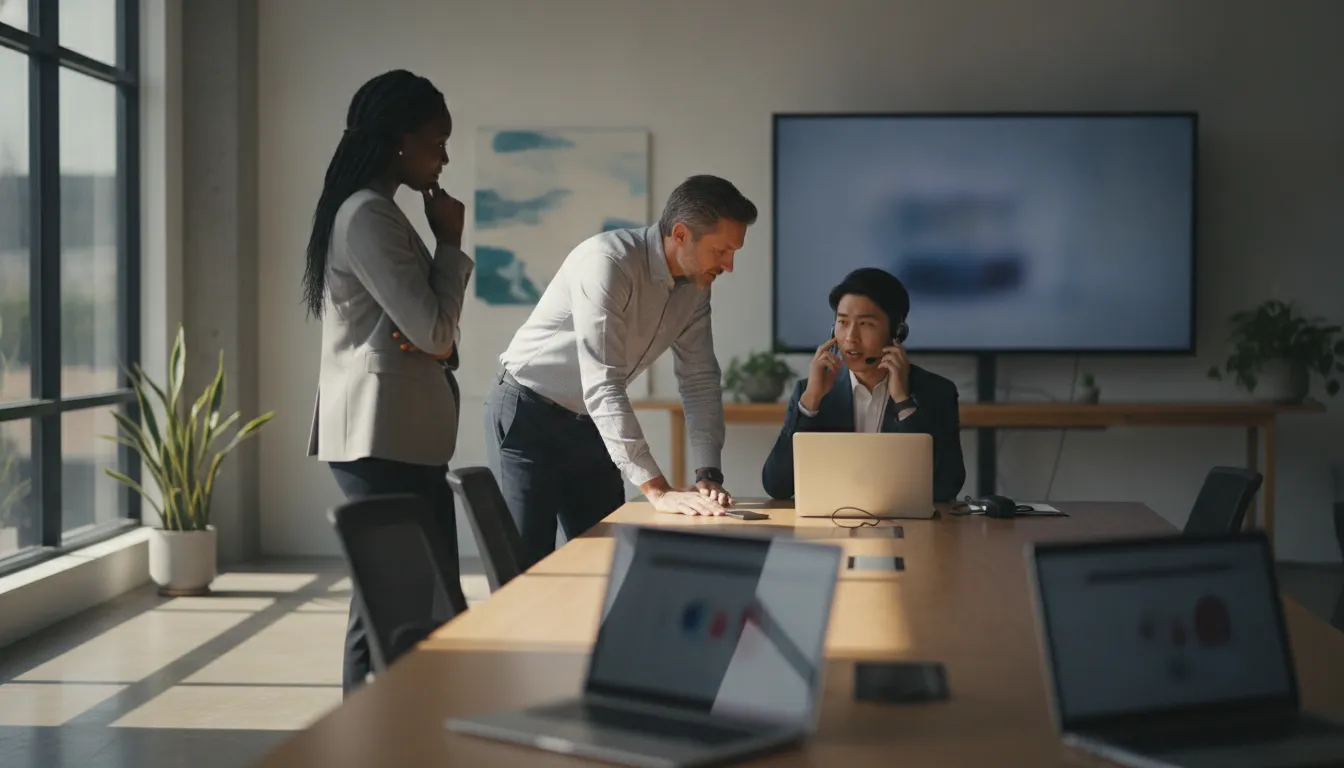 Revenue leader observing sales coaching during a live technology deal
