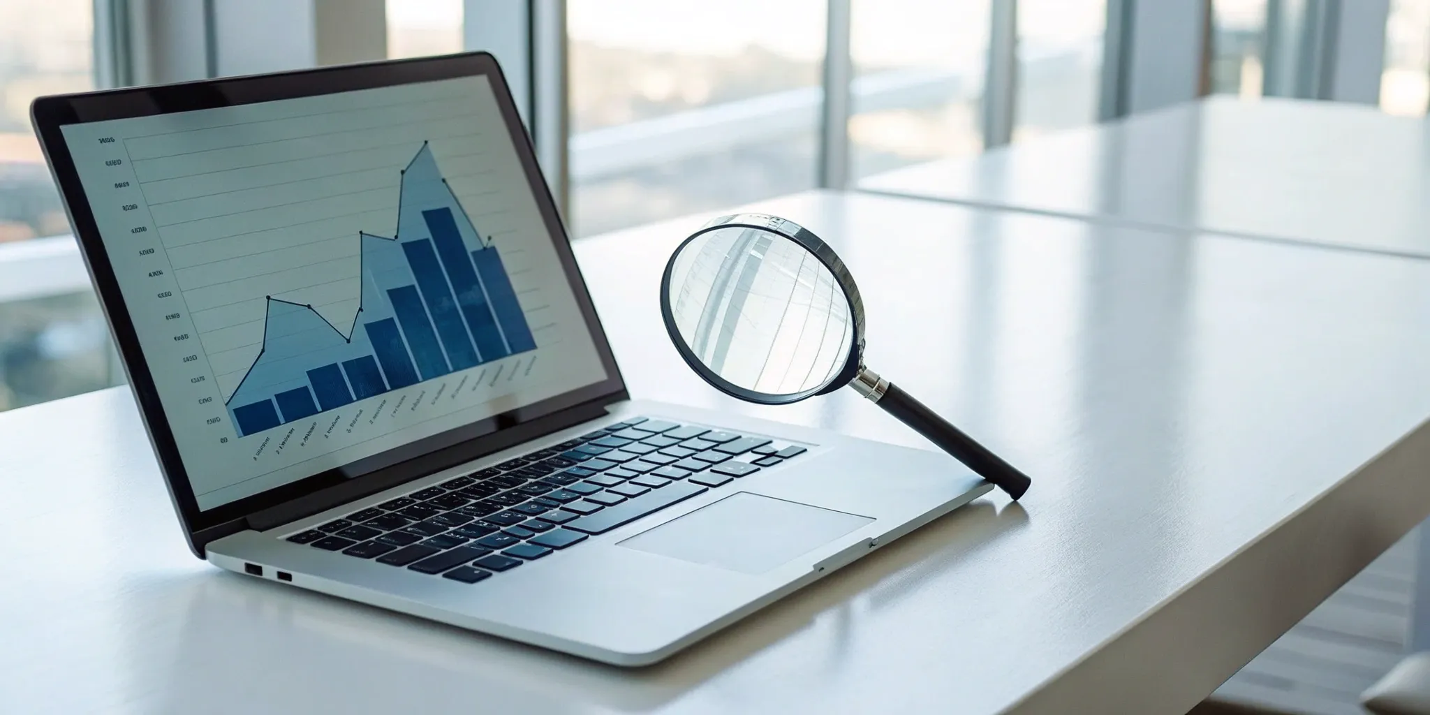A sales data chart on a laptop being analyzed for data-driven sales forecasting methods.
