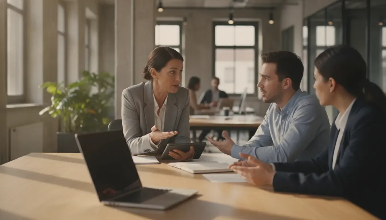 Manager coaching a seller on sales kickoff objectives and behavior practice