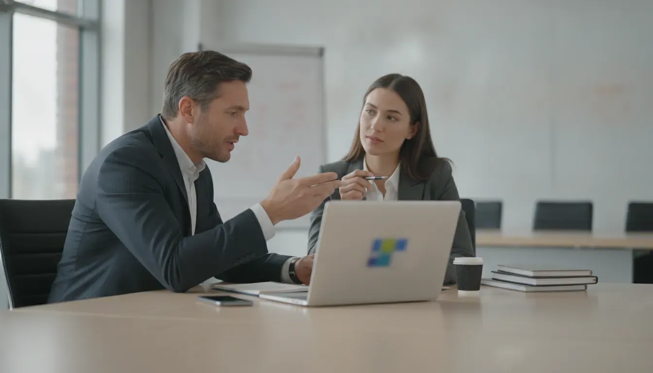 Sales manager and seller reviewing a live deal after customer coaching