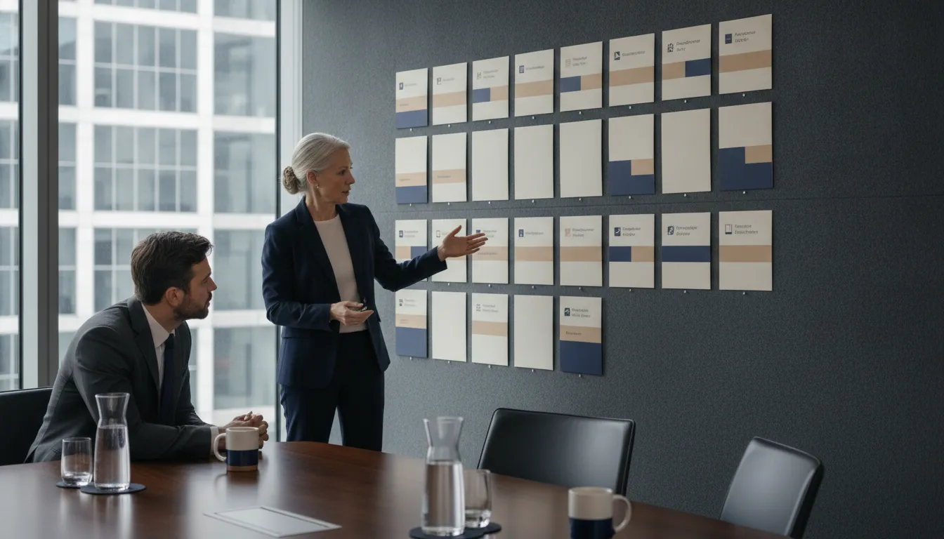 Technology sales leaders and buyers reviewing a shared deal timeline