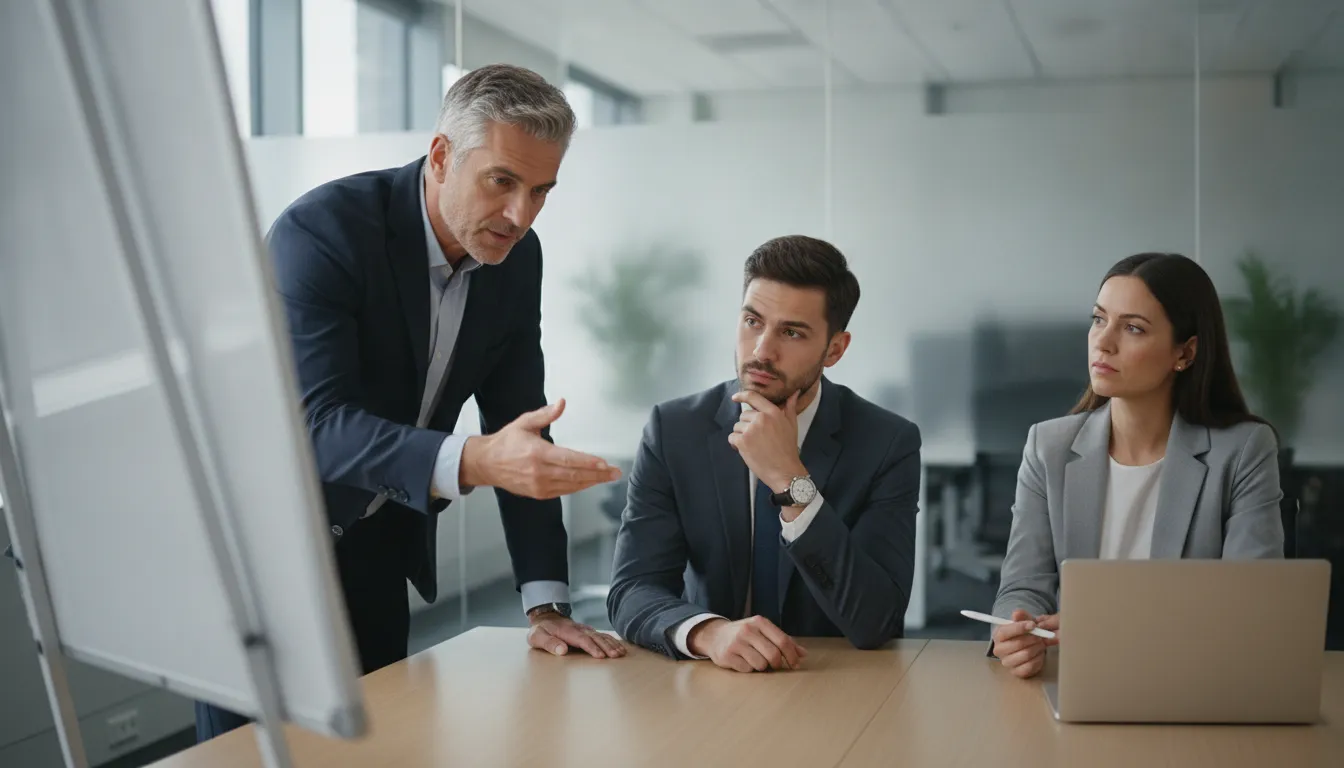 B2B technology sales leaders reviewing a complex deal qualification process
