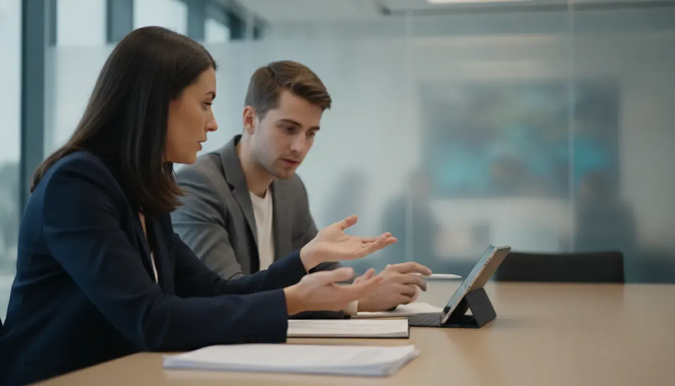 Manager coaching a seller during sales kickoff breakout sessions for a real deal